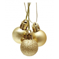 Украшение елочное подвесное MAGIC TIME (2,5см) пластик золото гроздь 3шт 90628