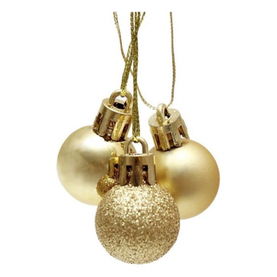 Украшение елочное подвесное MAGIC TIME (2,5см) пластик золото гроздь 3шт 90628