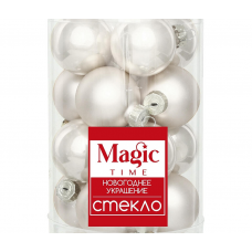 Набор шаров елочных 3см MAGIC TIME 95410 стекло серебряный 20шт/уп