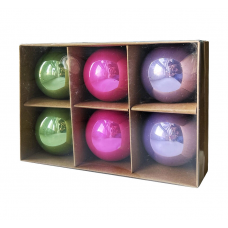 Набор шаров елочных 6см MAGIC TIME 95663 стекло микс 6шт/уп