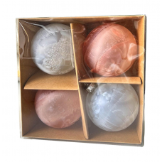 Набор шаров елочных 8см MAGIC TIME 95667 стекло микс 4шт/уп