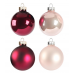 Набор шаров елочных 6см MAGIC TIME 90657 стекло розовый/бордовый 4шт/уп