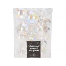 Набор шаров елочных 3,5см KOOPMAN ARB102070 стекло радужный 16шт/уп