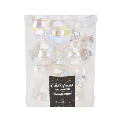 Набор шаров елочных 3,5см KOOPMAN ARB102070 стекло радужный 16шт/уп