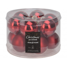 Набор шаров елочных 5см KOOPMAN ARB103020 стекло красный 12шт/уп