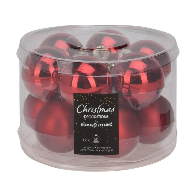 Набор шаров елочных 5см KOOPMAN ARB103020 стекло красный 12шт/уп