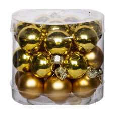 Набор шаров елочных 2,5см MAGIC TIME 92654 стекло золотой 24шт/уп