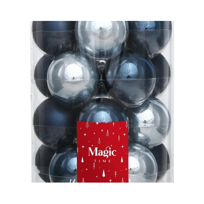 Набор шаров елочных 6см MAGIC TIME 92676 стекло синий 20шт/уп