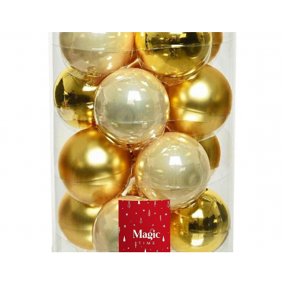Набор шаров елочных 6см MAGIC TIME 92672 стекло золотой 20шт/уп