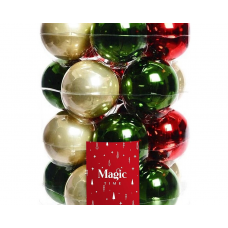 Набор шаров елочных 6см MAGIC TIME 92670 стекло микс 20шт/уп