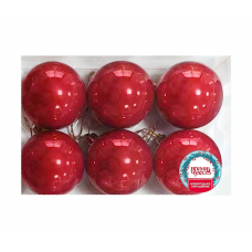 Набор шаров елочных 6см MAGIC TIME 92703 пластик красный 6шт/уп