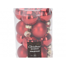 Набор шаров елочных 3,5см KOOPMAN ARB102020 стекло красный 16шт/уп