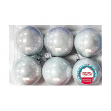 Набор шаров елочных 6см MAGIC TIME 92707 пластик серебряный 6шт/уп