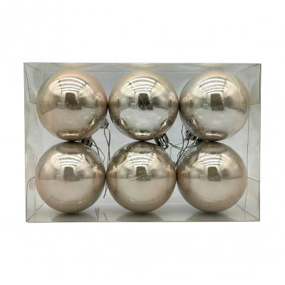 Набор шаров елочных 6см MAGIC TIME 95113 пластик золотой 6шт/уп