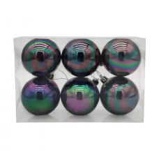 Набор шаров елочных 6см MAGIC TIME 95114 пластик черный металлик 6шт/уп
