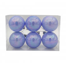 Набор шаров елочных 6см MAGIC TIME 95115 пластик голубой металлик 6шт/уп
