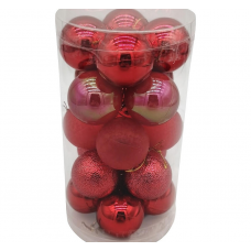 Набор шаров елочных 4см MAGIC TIME 95121 пластик красный 20шт/уп