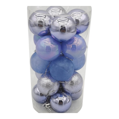 Набор шаров елочных 4см MAGIC TIME 95123 пластик голубой 20шт/уп