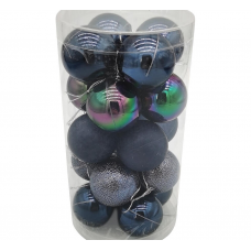 Набор шаров елочных 4см MAGIC TIME 95122 пластик черный металлик 20шт/уп