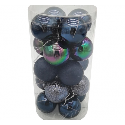 Набор шаров елочных 4см MAGIC TIME 95122 пластик черный металлик 20шт/уп