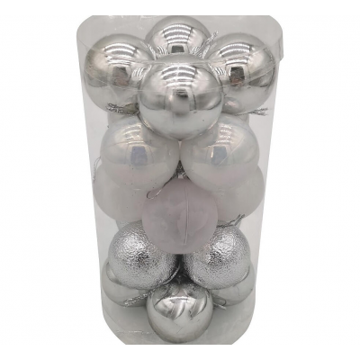Набор шаров елочных 4см MAGIC TIME 95120 пластик серебряный 20шт/уп