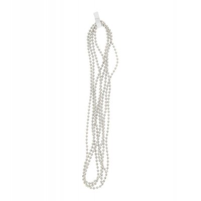 Украшение елочное 270x0,8см MAGIC TIME Бусы пластик серебряный 96426