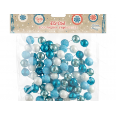 Украшение елочное 170x1,5см MAGIC TIME Бусы пластик голубой/белый 86386