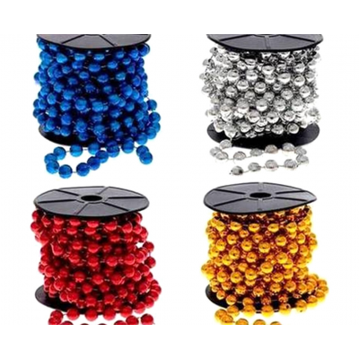 Украшение елочное 12м Бусы пластик микс 33089