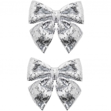 Набор украшений елочных MAGIC TIME БАНТ (14х12см) полиэстер серебро 93270 2шт/уп