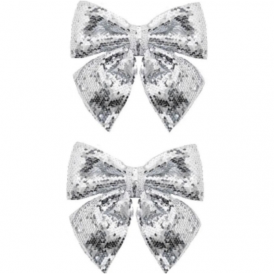 Набор украшений елочных MAGIC TIME БАНТ (14х12см) полиэстер серебро 93270 2шт/уп