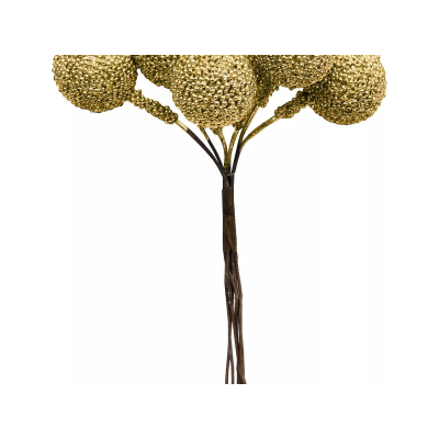 Гроздь шаров 11см пластик золотой 92904