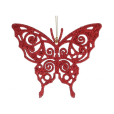 Украшение елочное Бабочка MAGIC TIME 77898 пласт. 11х8,5см красный