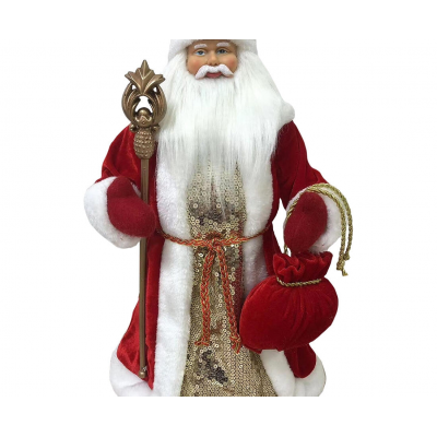 Фигура новогодняя 50см MAGIC TIME Дед Мороз пластик/текстиль красный 93962