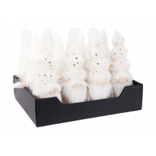 Фигура новогодняя 22см KOOPMAN Гном текстиль белый ANM222420