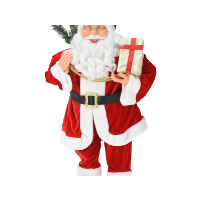 Фигура новогодняя 80см KOOPMAN Санта с подарками пластик+текстиль красный ATK000