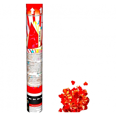 Хлопушка пневматическая 30см Красные сердца СМ031