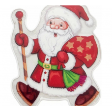 Украшение оконное 21x25см Дед Мороз силикон красный/зеленый/белый 160715