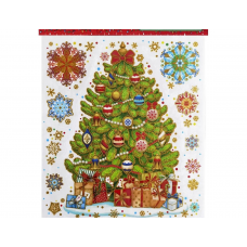 Наклейка-статик на стекло 2в1 MAGIC TIME 88333 Новогодняя елочка ПВХ 30х38см