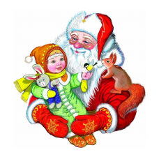 Наклейка на стекло LED MAGIC TIME 42200 Дед Мороз с дочкой ПВХ 11х10см, CR2032