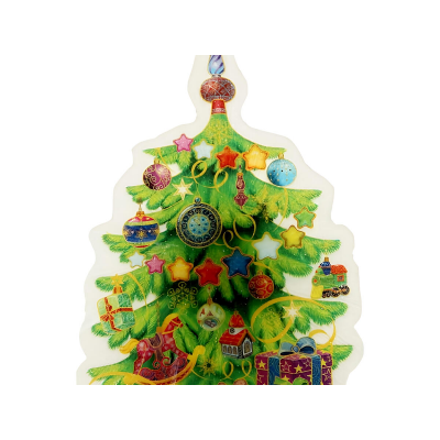 Наклейка на стекло LED MAGIC TIME 42198 Елка и игрушки ПВХ 12х8см, CR2032