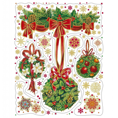 Наклейка-статик на стекло 2в1 MAGIC TIME 88350 Зимний орнамент ПВХ 30х38см