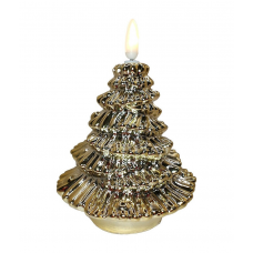 Статуэтка LED MAGIC TIME ЕЛКА (9,5х13см) фарфор золото + 3LR44 арт.92759