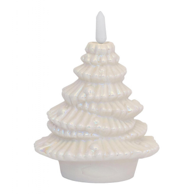 Статуэтка LED MAGIC TIME ЕЛКА (9,5х13см) фарфор белый + 3LR44 арт.92761