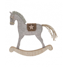 Фигура новогодняя 22см KOOPMAN Лошадка-качалка дерево микс GR9121290