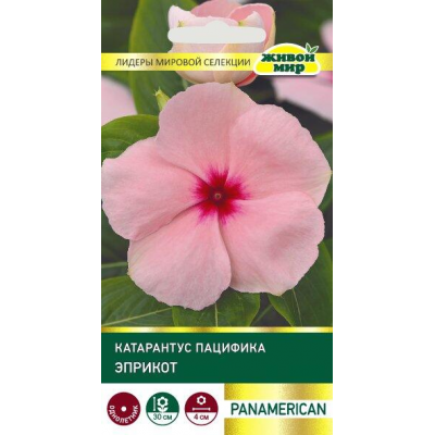 Катарантус карликовый Пацифика Эприкот, 5 семян (PanAmerican Seed, Живой мир)