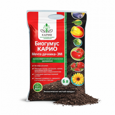 Удобрение Биогумус КАРИО Мечта дачника-ЭМ (6л)