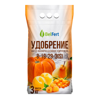 Удобрение BelFert азотно-фосфорно-калийное 8-19-29-3(S) (3кг)