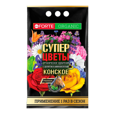 Удобрение Конское Премиум Органическое Супер Цветы BONA FORTE (2кг)
