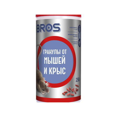 Гранулы от крыс и мышей Bros, родентицид (250г)