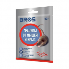 Гранулы от крыс и мышей Bros, родентицид (90г)